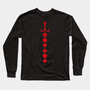 Polyhedral Dice Set Red TRPG Tabletop RPG Gaming Addict Long Sleeve T-Shirt